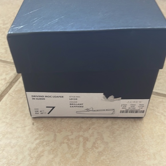 J Crew Brilliant Blue Suede Moccasins EUC 7 - Picture 4 of 4
